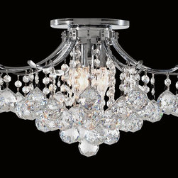 Crystal Ceiling Light Contour Design 3-Light 16" Wide Ceiling Flush - Flush-mount Ceiling Lighting
