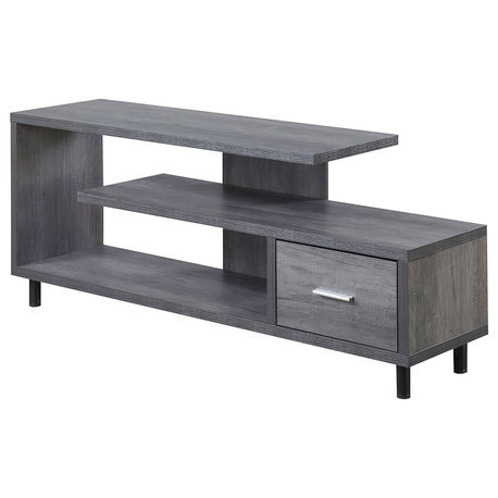 Convenience Concepts Seal II 60" TV Stand in Weathered Gray Wood Finish