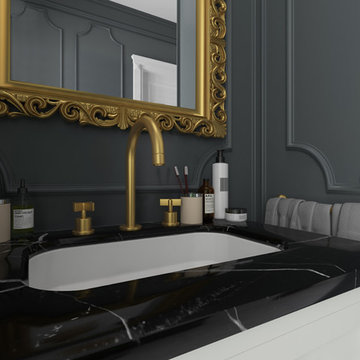 Dramatic Traditional Powder Room
