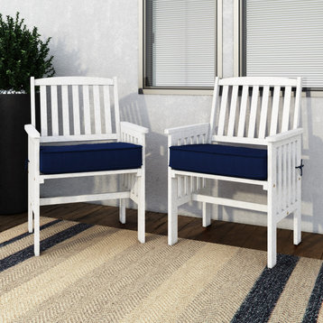 Miramar Whitewashed Hardwood Outdoor Armchair Set, 2pc