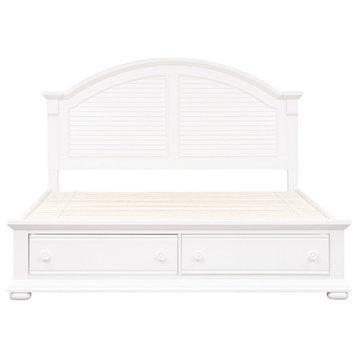 Summer House I White Queen Storage Bed - Dresser & Mirror