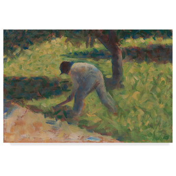 Georges Pierre Seurat 'Peasant With A Hoe' Canvas Art, 19"x12"