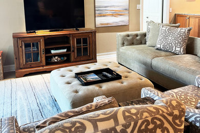 Family room - coastal family room idea in Miami