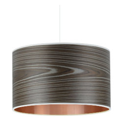 Open Grain Grey Large Drum Pendant - Pendant Lighting