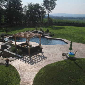 Victoria Style salt water in ground pool with Waterfall