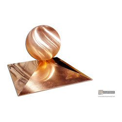 FI030 - Copper finial with rectangular base and ball - Products