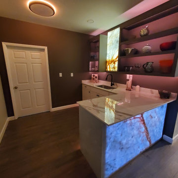 Backlit Onyx Kitchen Island