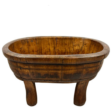 Consigned Late 19th Century Chinese Hand Made Wooden Wash/Laundry Basin