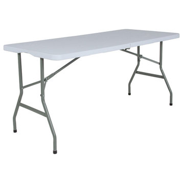 30"x60" Bi-Fold Granite White Plastic Folding Table