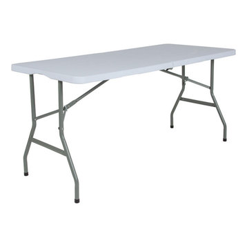 30"x60" Bi-Fold Granite White Plastic Folding Table