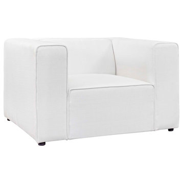 Mingle Upholstered Fabric Armchair, White