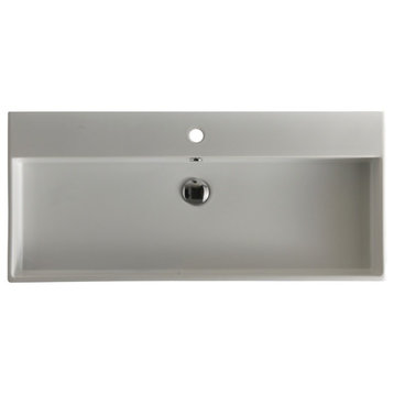 Unlimited 90 Wall Mount Sink 35.4", With Faucet Hole