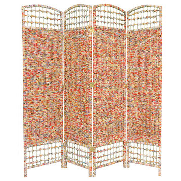 5 1/2' Tall Recycled Magazine Room Divider, 4 Panels