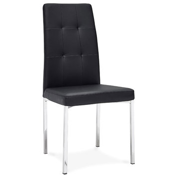 Charlotte Black Dining Chair With Steel Frame