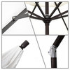 9' Bronze Collar Tilt Crank Lift Aluminum Umbrella, Sunbrella, Pacific Blue