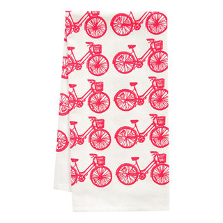 Artgoodies Organic Strawberry Block Print Tea Towel