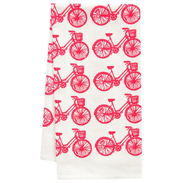 Organic All Over Print Bike Towel, Red