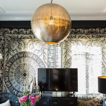 Color, Dramatic Lighting and Pattern Energize a Rental Home