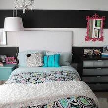 modern, graphic, colorful teen bedroom