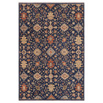 Bareens Designer Rugs - Oriental Ziegler Colin Blue Orange Hand-Knotted Wool Rug - 9'0'' x 11'11'' - Enhance the ambiance of your home with this magnificent Persian-influenced Turkish hand-knotted rug made by skilled artisans capable of creating the most exceptional vegetable dyes and hand-spun wool. This exquisite handmade rug is a one-of-a-kind Peshawar Kafkaz, otherwise identified as Chobi, Chobi Peshawar, Oushak, or Ziegler rug. These handmade rugs are crafted in Pakistan utilizing superior-quality wool imported from Australia, New Zealand, and Korea in two types of weaves: the Persian weave and the Mori weave. This rug is meticulously crafted by hand using the finest natural vegetable dyes extracted from local plants. The artisans use a blend of hand-spun local and fine merino wool, resulting in a rug with a compelling texture, higher lanolin content, and longer staple. The artisans occasionally incorporate natural or artificial silk into the pile to enhance specific motifs. The finished product is an awe-inspiring execution of flawless design and an understated palette that exudes elegance.
