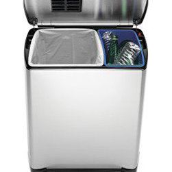 Fingerprint-Proof Rectangular Recycler - Trash Cans