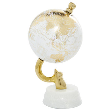 Coastal Gold Aluminum Metal Globe 67835