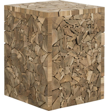 Forbes Square Stool - Brown