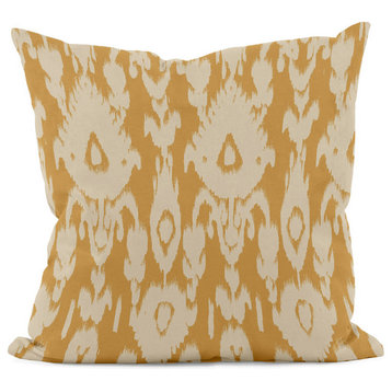 Ikat Decorative Pillow, Gold, 20"x20"