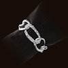 L'Objet NJ2000 Platinum Chain Napkin Rings,Swarovski Crystals Link, 4 Set
