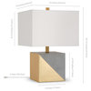 Severin 18.5 Tall Gold-Dipped Concrete Table Lamp with Fabric Shade in Gold...