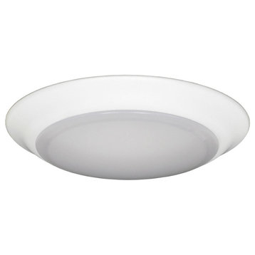 6" Driverless Led Low Profile Ceiling Fixture With Shade 2700K, White