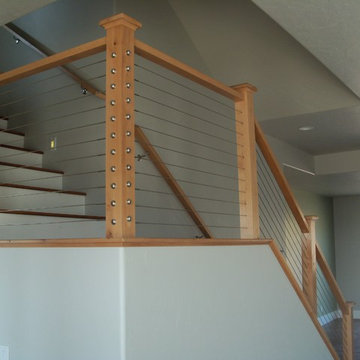 Cable railing on the main staircase