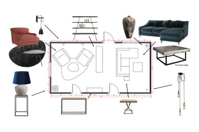 Furniture plan for a residential client at KAGU Interiors