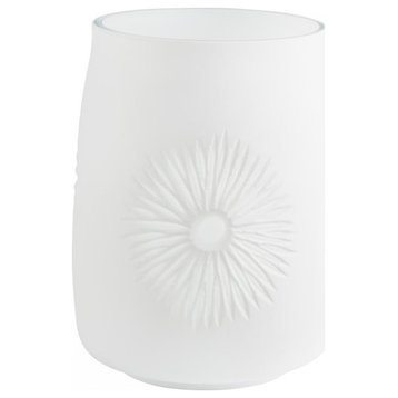 Large Vika Vase, White, Glass, 9.25"H (07783 M6J8J)