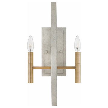 Steel 2 Light Candle Wall Sconce in Modern Farmhouse Style-20 Inches H x 9.5