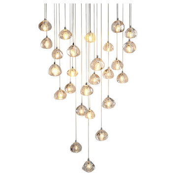 MIRODEMI® Cernobbio Staircase Hanging Crystal Lamp, 30 Lights, Cool Light