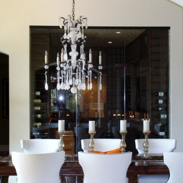 Dining Area Adjacent to Custom Wine Cellar Newport Beach California