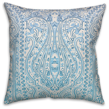 Blue Boho Sketched Tapestry 20x20 Throw Pillow