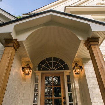Timber portico with gable room and arched interior ceiling