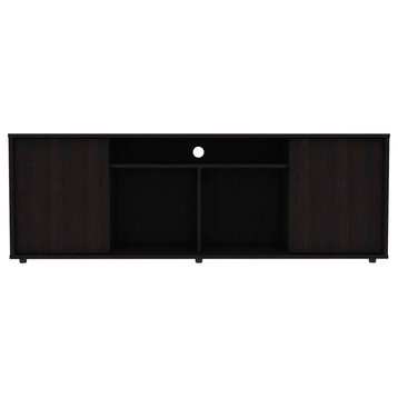 Redding TV Stand for TVs Up to 65" with 2 Cabinets and 3 Shelves, Black