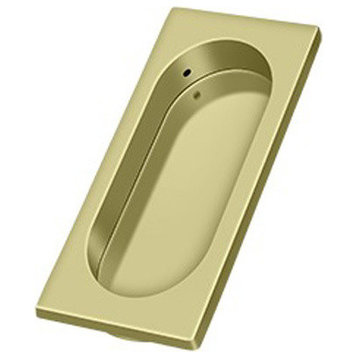 FP4134U3-UNL Flush Pull, Large, 4" x 1-5/8" x 3/8", Unlacquered Bright Brass
