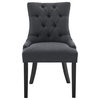 Modern Button-Tufted Chair for  Kitchen & Living Room, Dark Grey, Set of 2