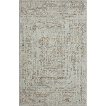 Brimah Gray/Beige/Ivory Distressed Abstract High-Low Indoor Area Rug, 2' X 3'
