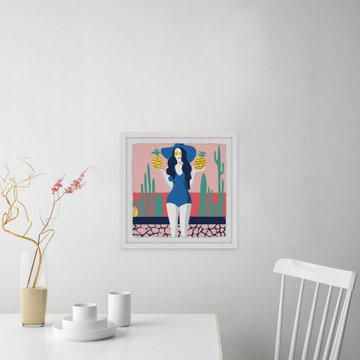 "Holding Pineapples" Framed Painting Print