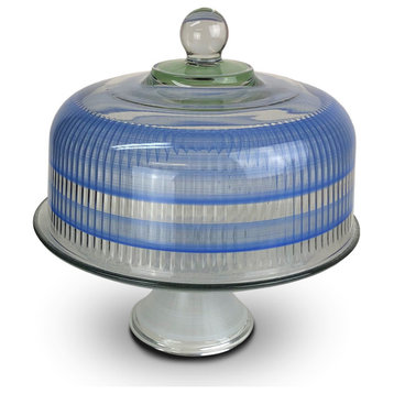 Retro Stripe Blue Cake Dome