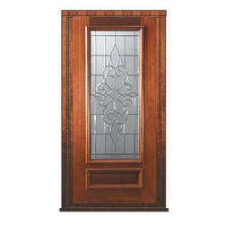 Prehung Single Door 80 Wood Mahogany Courtlandt 3/4 Lite Glass - Front Doors