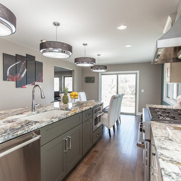 Fairfield - White Kitchen - Grey Island