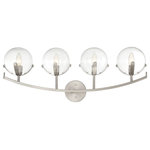 Designers Fountain - Designers Fountain 93804-SP Spyglass - 4 Light Bath Vanity - Shade Included: Yes  Dimable: YSpyglass 4 Light Bat Satin Platinum ClearUL: Suitable for damp locations Energy Star Qualified: n/a ADA Certified: n/a  *Number of Lights: Lamp: 4-*Wattage:60w Candelabra Base bulb(s) *Bulb Included:No *Bulb Type:Candelabra Base *Finish Type:Satin Platinum