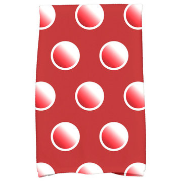 Dip Dye Dots Holiday Geometric Print Kitchen Towel, Red