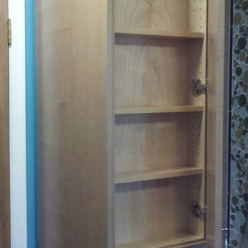 Concealed medicine cabinet - open
